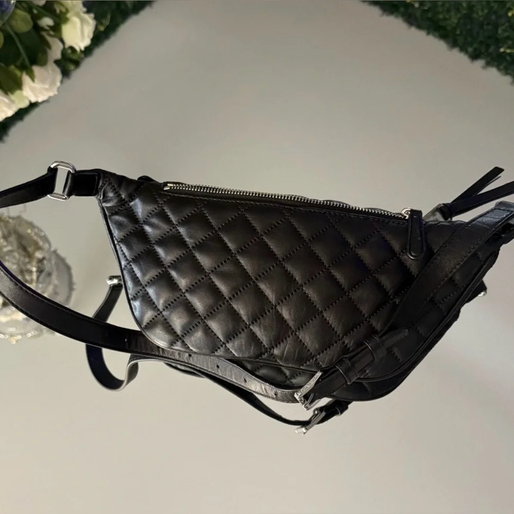 Michael Kors Quilted Black Leather Belt Bag - Picture 4 of 12